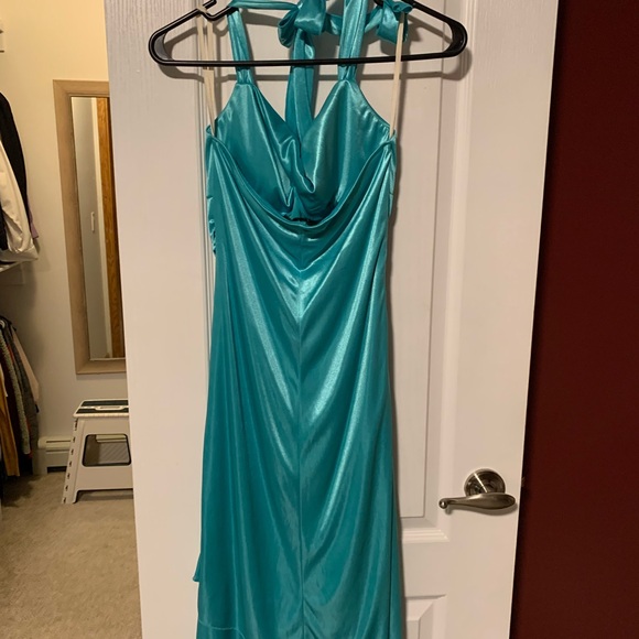 Ruby Rox Turquoise Backless Dress - Picture 2 of 3